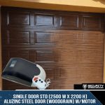 Single Door STD (2500 W x 2200 H) ALUZINC STEEL DOOR (WOODGRAIN) Woodlook-Mahog/Imbu/Teak With Motor