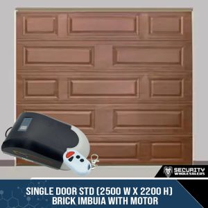 Single Door STD (2500 W x 2200 H) Brick Imbuia With Motor