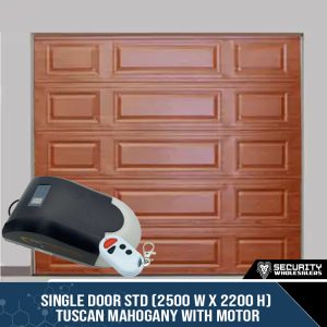 Single Door STD (2500 W x 2200 H) Tuscan Mahogany With Motor