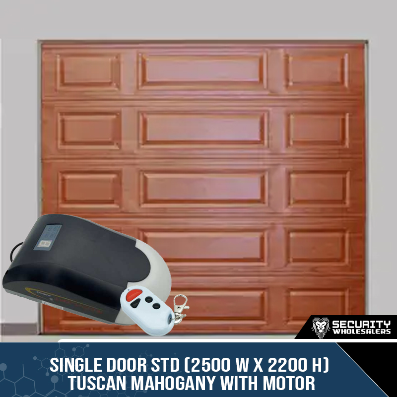 Single Door STD (2500 W x 2200 H) Tuscan Mahogany With Motor