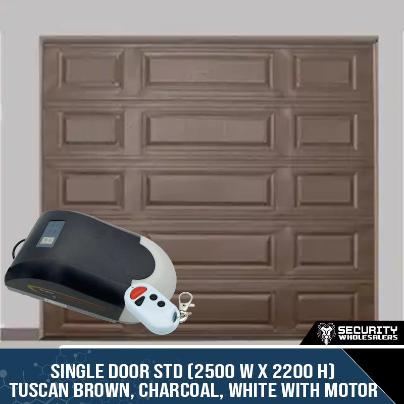 Single Door STD (2500 W x 2200 H) Tuscan Brown, Charcoal, White With Motor