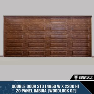 Double Door STD (4950 W x 2200 H) – 20 Panel Imbuia (Woodlook 02)