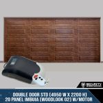 Double Door STD (4950 W x 2200 H) – 20 Panel Imbuia (Woodlook 02) With Motor