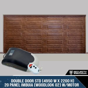 Double Door STD (4950 W x 2200 H) – 20 Panel Imbuia (Woodlook 02) With Motor
