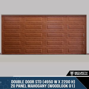 Double Door STD (4950 W x 2200 H) 20 Panel Mahogany (Woodlook 01)