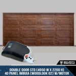 Double Door STD (4950 W x 2200 H) – 40 Panel Imbuia (Woodlook 02) With Motor