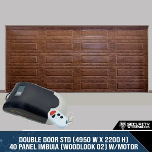 Double Door STD (4950 W x 2200 H) – 40 Panel Imbuia (Woodlook 02) With Motor