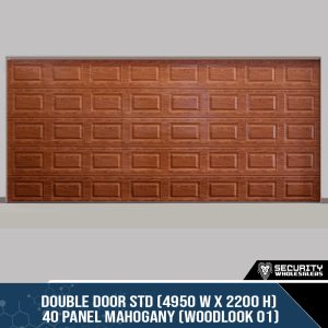 Double Door STD (4950 W x 2200 H) 40 Panel Mahogany (Woodlook 01)