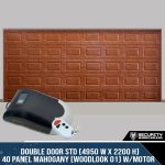 Double Door STD (4950 W x 2200 H) 40 Panel Mahogany (Woodlook 01) With Motor