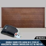 Double Door STD (4950 W x 2200 H) – Horizontal Imbuia (Woodlook 02) With Motor