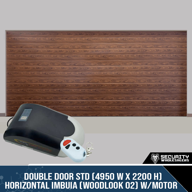 Double Door STD (4950 W x 2200 H) – Horizontal Imbuia (Woodlook 02) With Motor