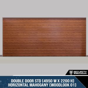 Double Door STD (4950 W x 2200 H) Horizontal Mahogany (Woodlook 01)