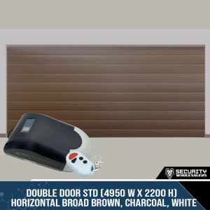 Double Door STD (4950 W x 2200 H) Horizontal Broad Brown, Charcoal, White With Motor