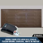 Double Door STD (4950 W x 2200 H) Tuscan Brown, Charcoal, White With Motor