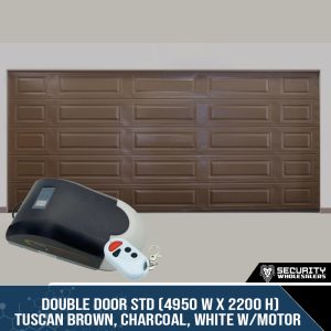 Double Door STD (4950 W x 2200 H) Tuscan Brown, Charcoal, White With Motor