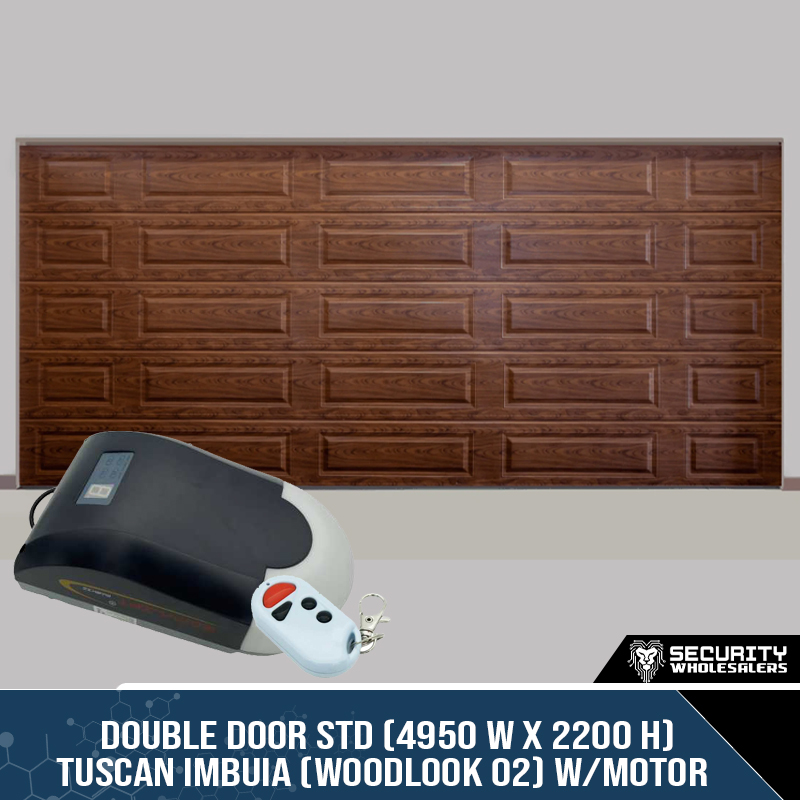 Double Door STD (4950 W x 2200 H) Tuscan Imbuia (Woodlook 02) With Motor