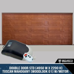 Double Door STD (4950 W x 2200 H) Tuscan Mahogany (Woodlook 01) With Motor