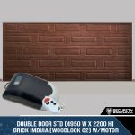 Double Door STD (4950 W x 2200 H) – Brick Imbuia (Woodlook 02) With Motor