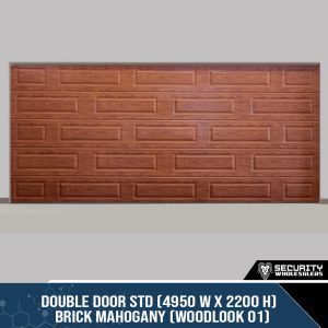 Double Door STD (4950 W x 2200 H) Brick Mahogany (Woodlook 01)