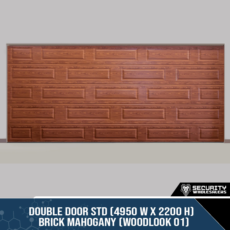 Double Door STD (4950 W x 2200 H) Brick Mahogany (Woodlook 01)