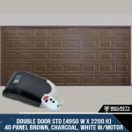 Double Door STD (4950 W x 2200 H) 40 Panel Brown, Charcoal, White With Motor