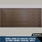 Double Door STD (4950 W x 2200 H) 40 Panel Brown, Charcoal, White